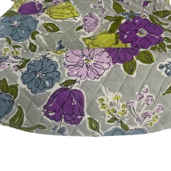Vera Bradley Daisy Hipster Crossbody Tote Bag Hobo Quilted Purple Blue - Picture 4 of 7